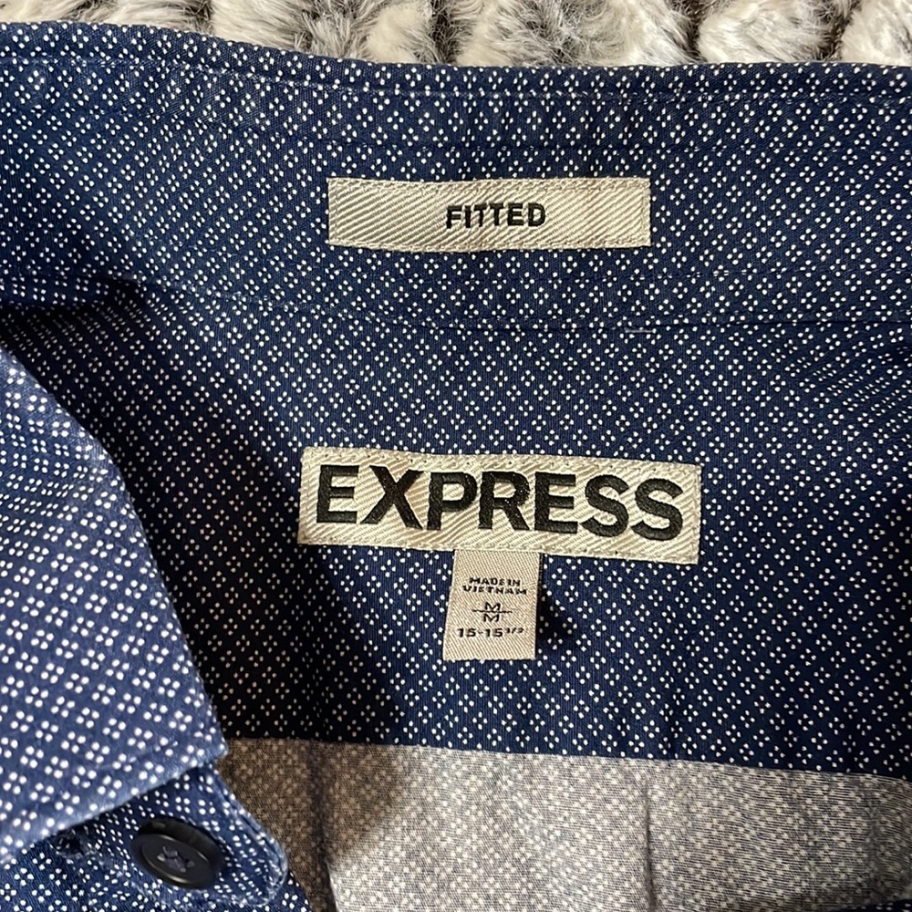 Express Fitted Blue Button Down - Picture 2 of 2